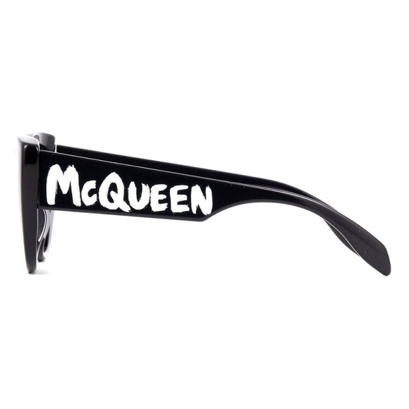 New ALEXANDER MCQUEEN Black Cat Eye AM0347S 001 Sunglasses Women - Picture 3 of 4
